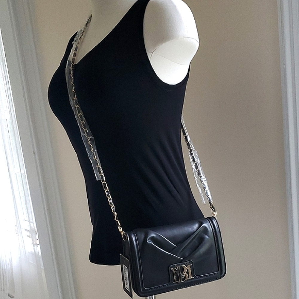 NWT BADGLEY MISCHKA Elegant Black Chain Shoulder Bag